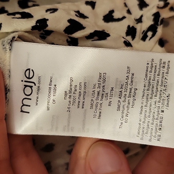 MAJE | Rosana Ruffled Animal Print Mini Wrap Dress in size 1 or Small - Picture 13 of 15